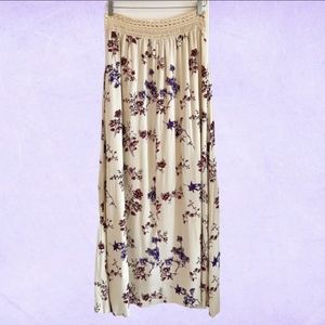 Harlow boho maxi skirt cream floral crochet